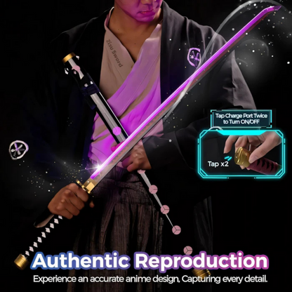 LED - Zoro Black 104 Cm Wooden Katana fully assembled