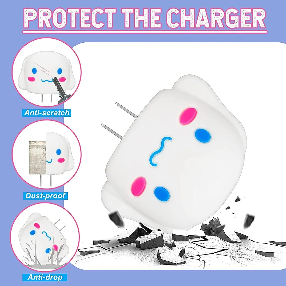 3 pcs- Cineroll Kuromi 20W Iphone Silicone Charger Cover (Net Price 65)