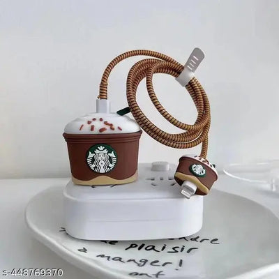 3 pcs- Starbucks Brown 20W Iphone Silicone Charger Cover (Net Price 65)