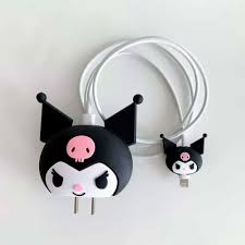 3 pcs- Kuromi Black 20W Iphone Silicone Charger Cover (Net Price 65)