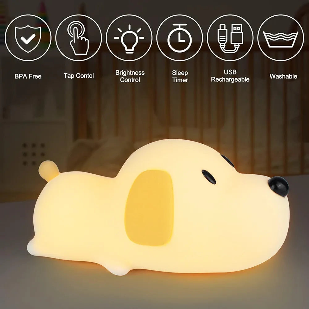 Dog Puppy Sillicon Night Lamp