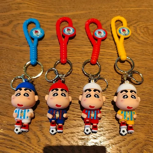 Shinychan in Messi Jersey rubber keychain pack of 3 (eff price 43)