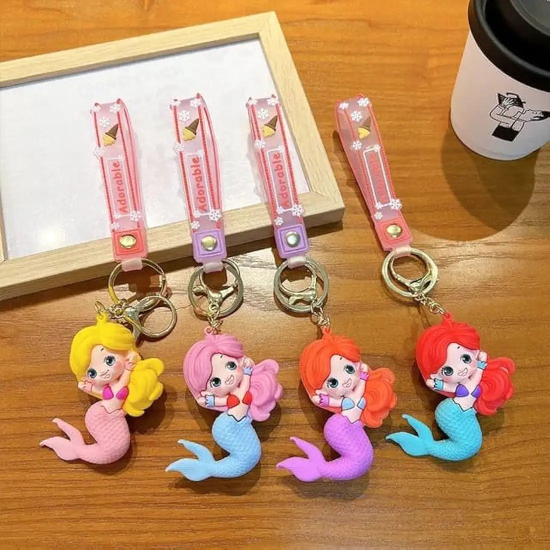 New Mermaid mix colour rubber keychain pack of 3 (eff price 37)
