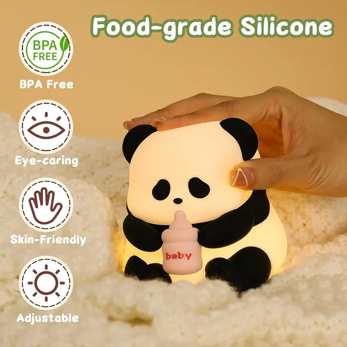 Panda Drinking Milk Sillicon Night Lamp