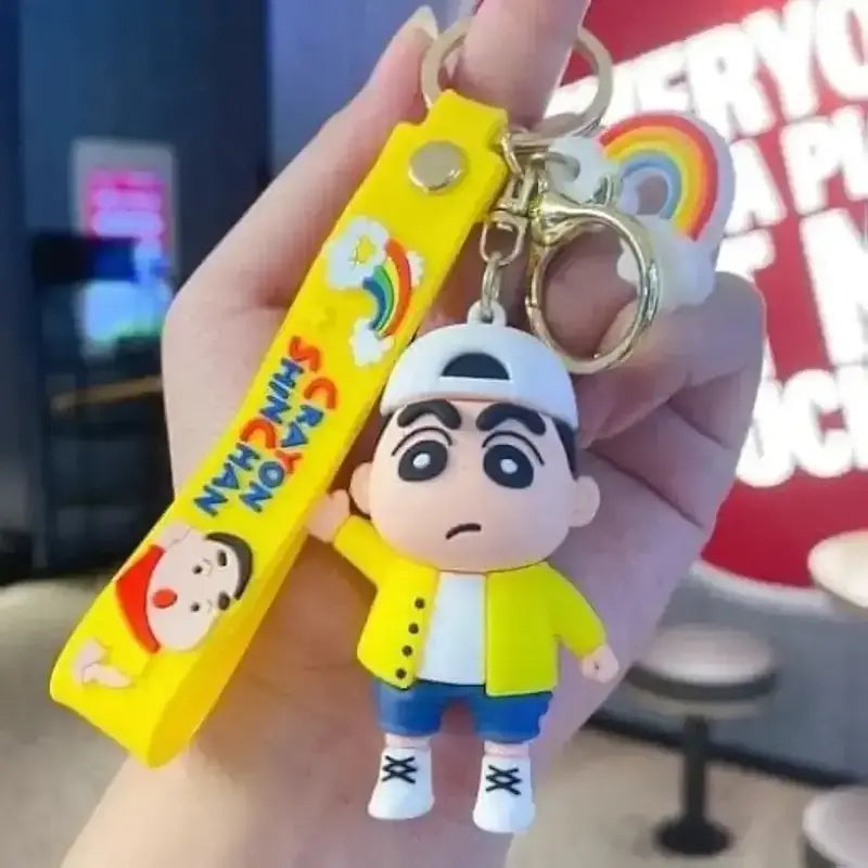 New Shinychan with yellow coat Rubber Keychain Pack of 3 (eff price 37)