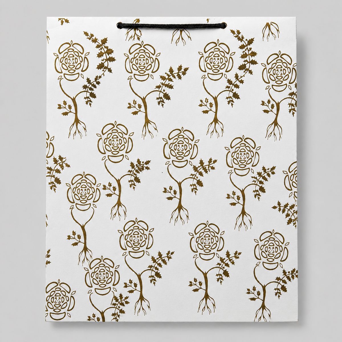 White flower theme small size paper gift bag (Pack of 12)