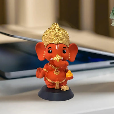 Mini orange Ganesha bobblehead hot selling
