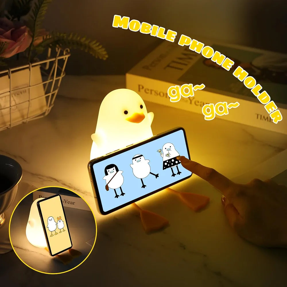Cute Duck Sitting Sillicon Night Lamp