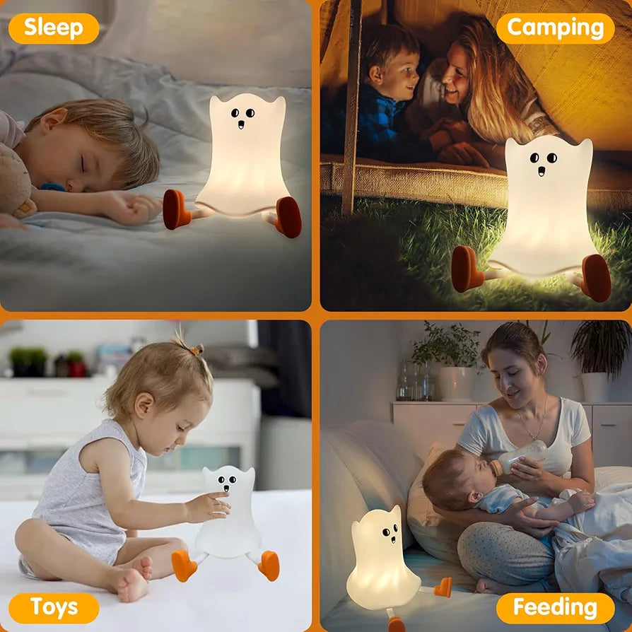 Ghost Sitting Sillicon Night Lamp