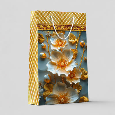 Lotes flower theme small size paper gift bag (Pack of 12)