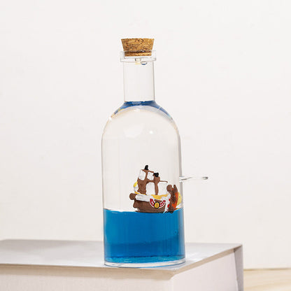 Big Round glass  bottle luffy ship showpeice
