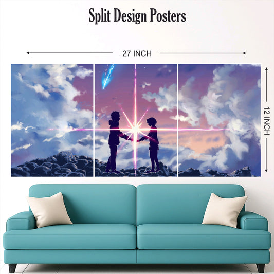 Your name movie split design paper poster pack of 3 ( Net price 42 )