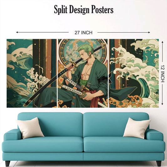 Zoro split design paper poster pack of 3 ( Net price 42 )