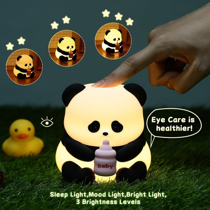 Panda Drinking Milk Sillicon Night Lamp