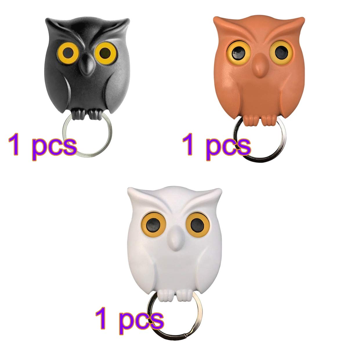 Pack of 3 - Mini Owl Hooks (eff price 52) Mix Colour