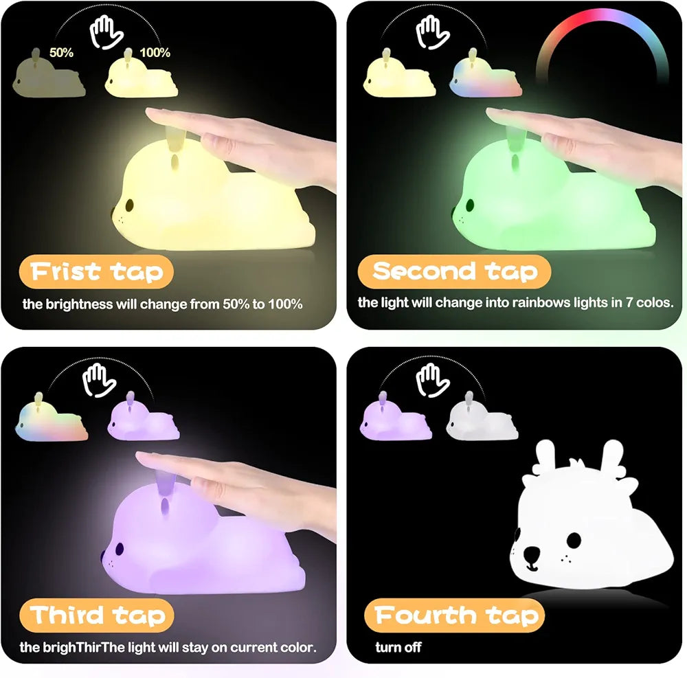 Cute Deer Sillicon Night Lamp
