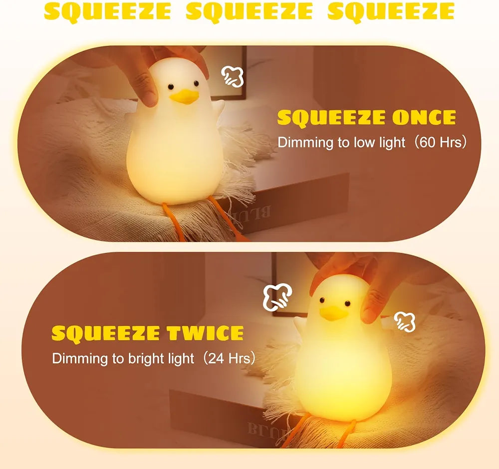Cute Duck Sitting Sillicon Night Lamp