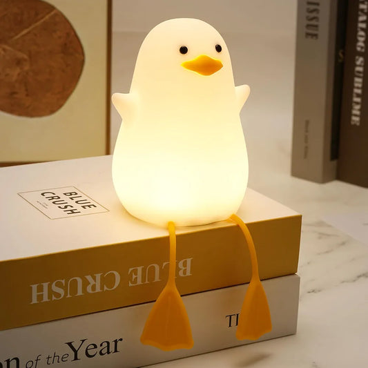 Cute Duck Sitting Sillicon Night Lamp