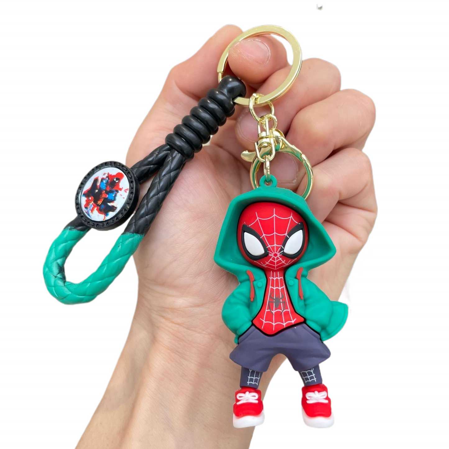 Spidy Green Hoody rubber keychain pack of 3 (eff price 40)