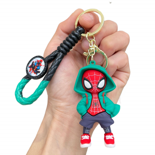 Spidy Green Hoody rubber keychain pack of 3 (eff price 40)