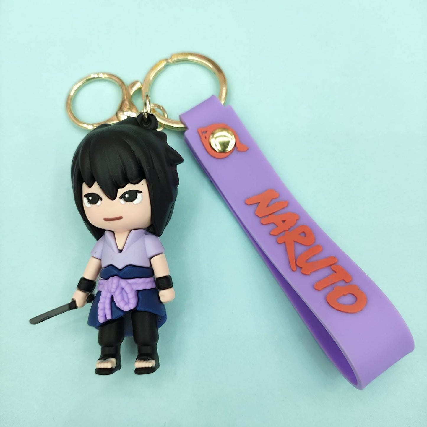 New Sasuke with knife Rubber Keychain Pack of 3 (eff price 40)