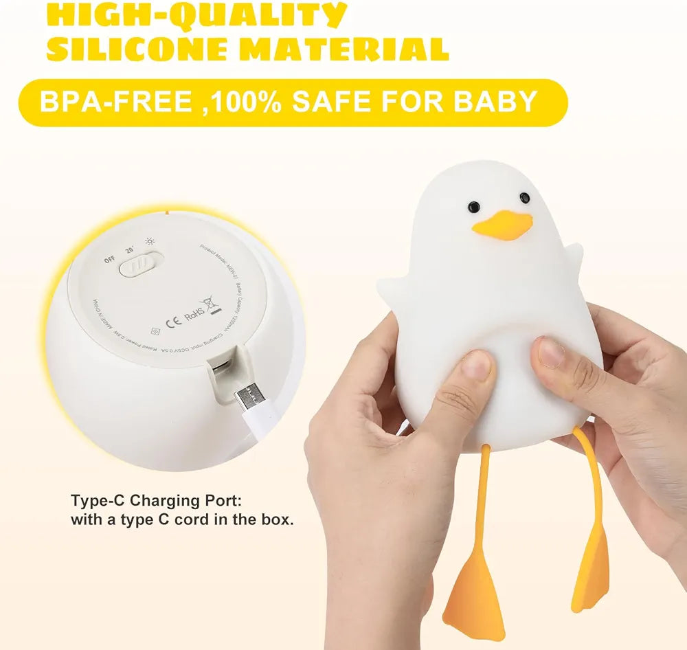 Cute Duck Sitting Sillicon Night Lamp