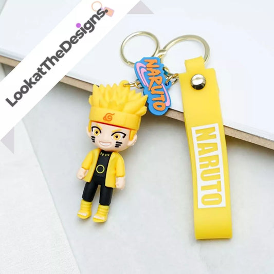 New Natuto Yellow Rubber Keychain Pack of 3 (eff price 37)