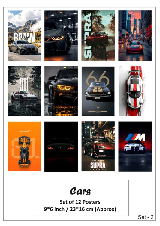Cars small size paper poster pack of 12 (eff price 68/pkt) Pack of 3 packet