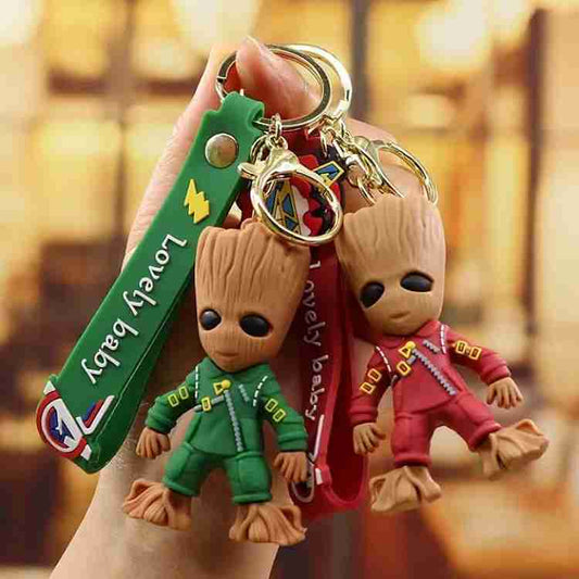 New Groot RD+GRN rubber keychain pack of 2 (eff price 43)