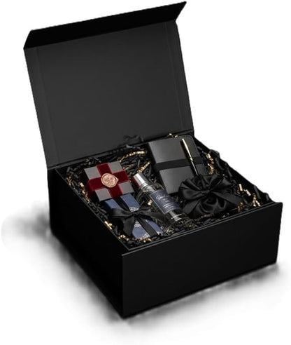 New Black Modern Folding Gift 🎁 Box with Red Ribbon🎀 (Size- 23x16x10cm)