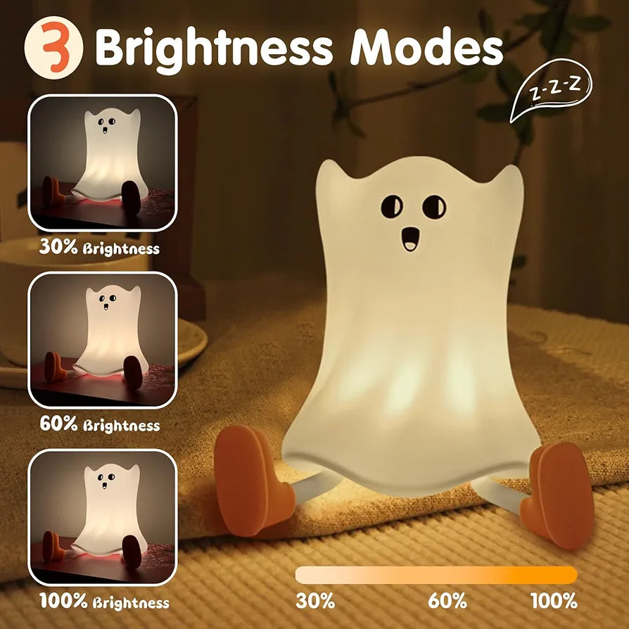 Ghost Sitting Sillicon Night Lamp