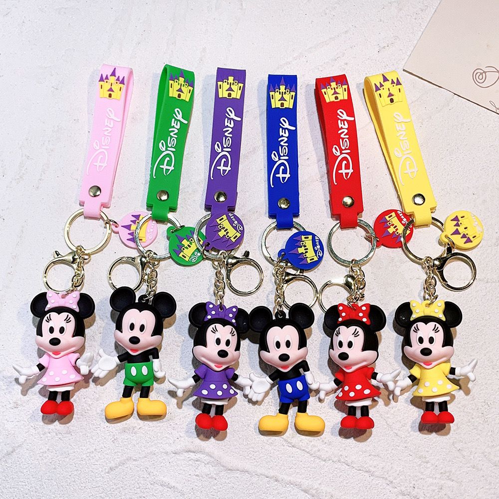 Mickey Mouse Mix Colour Rubber Keychain Pack of 3 (eff price 40)