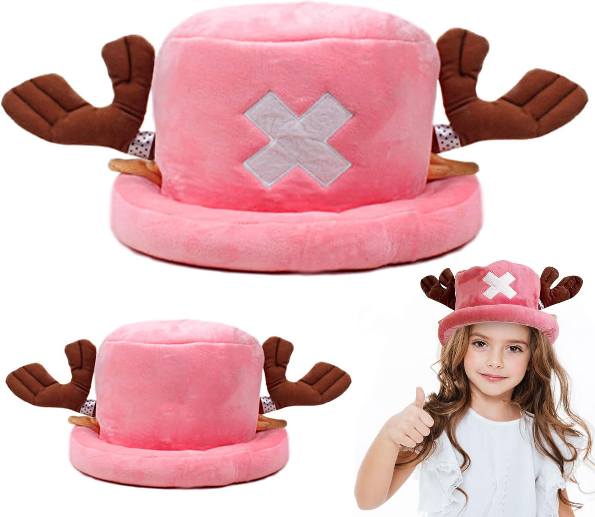 One Piece Tony Chopper Light Pink Anime Cosplay Plush Hat