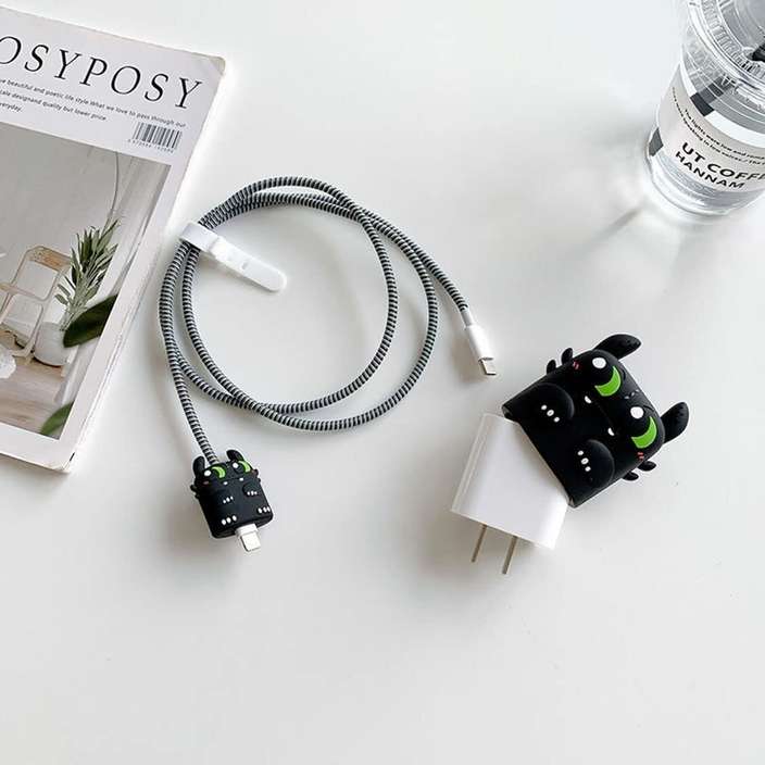 3 pcs- Night Fury (Toothless) 20W Iphone Silicone Charger Cover (Net Price 65)