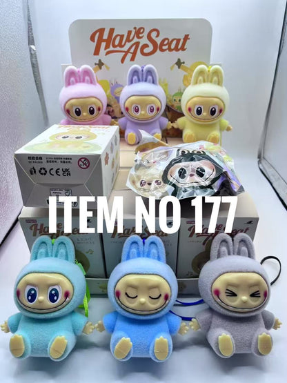 3 Pc - Labubu Sitting Blind Box Toy Doll with Light (Eff price 70/pc)