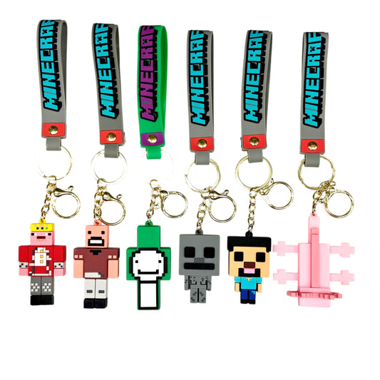 New Minecraft Mix Design Rubber Keychain Pack of 3 (eff price 37)