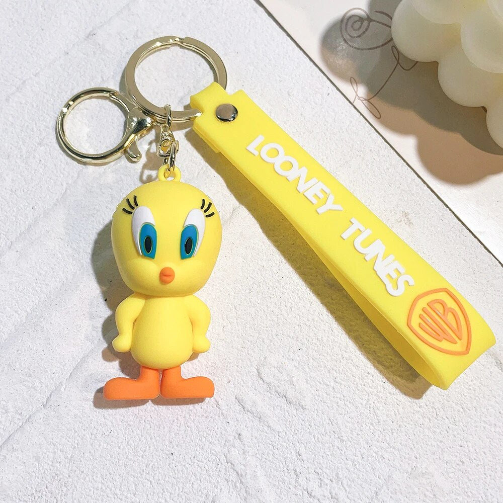 New Looney Tunes Yellow Rubber Keychain Pack of 3 (eff price 37)