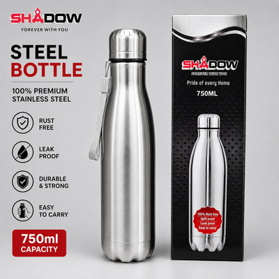 Shadow steel water bottle 750 ml pack of 2 ( eff price 160 )