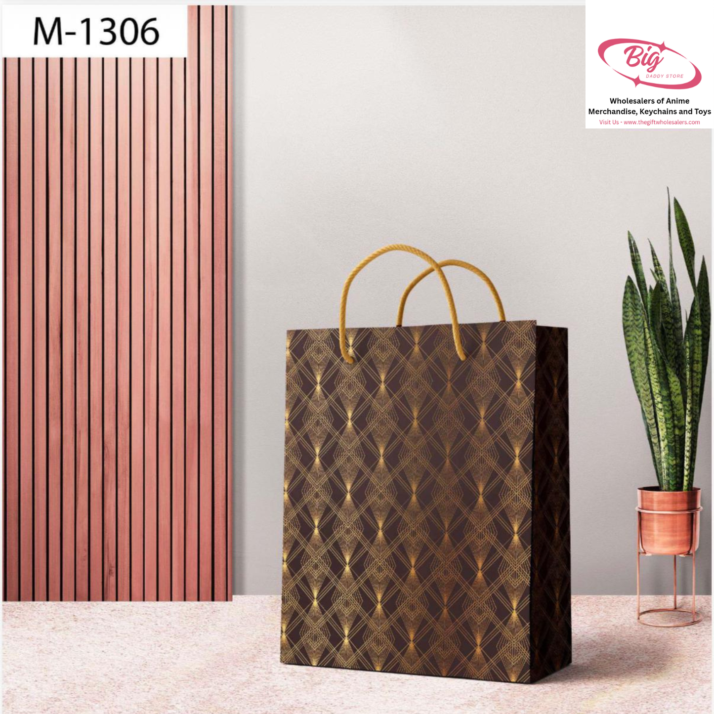 Medium size paper gift bags M-1306 (Pack of 12)