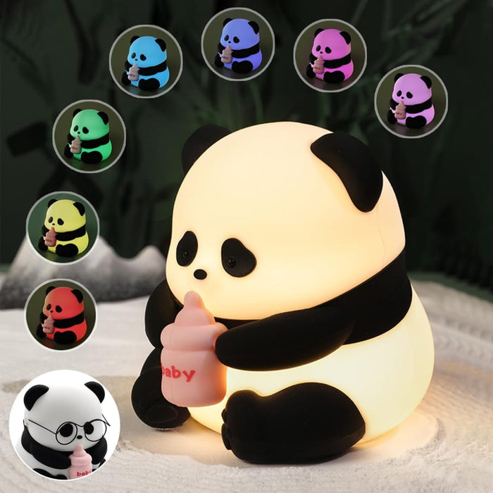 Panda Drinking Milk Sillicon Night Lamp