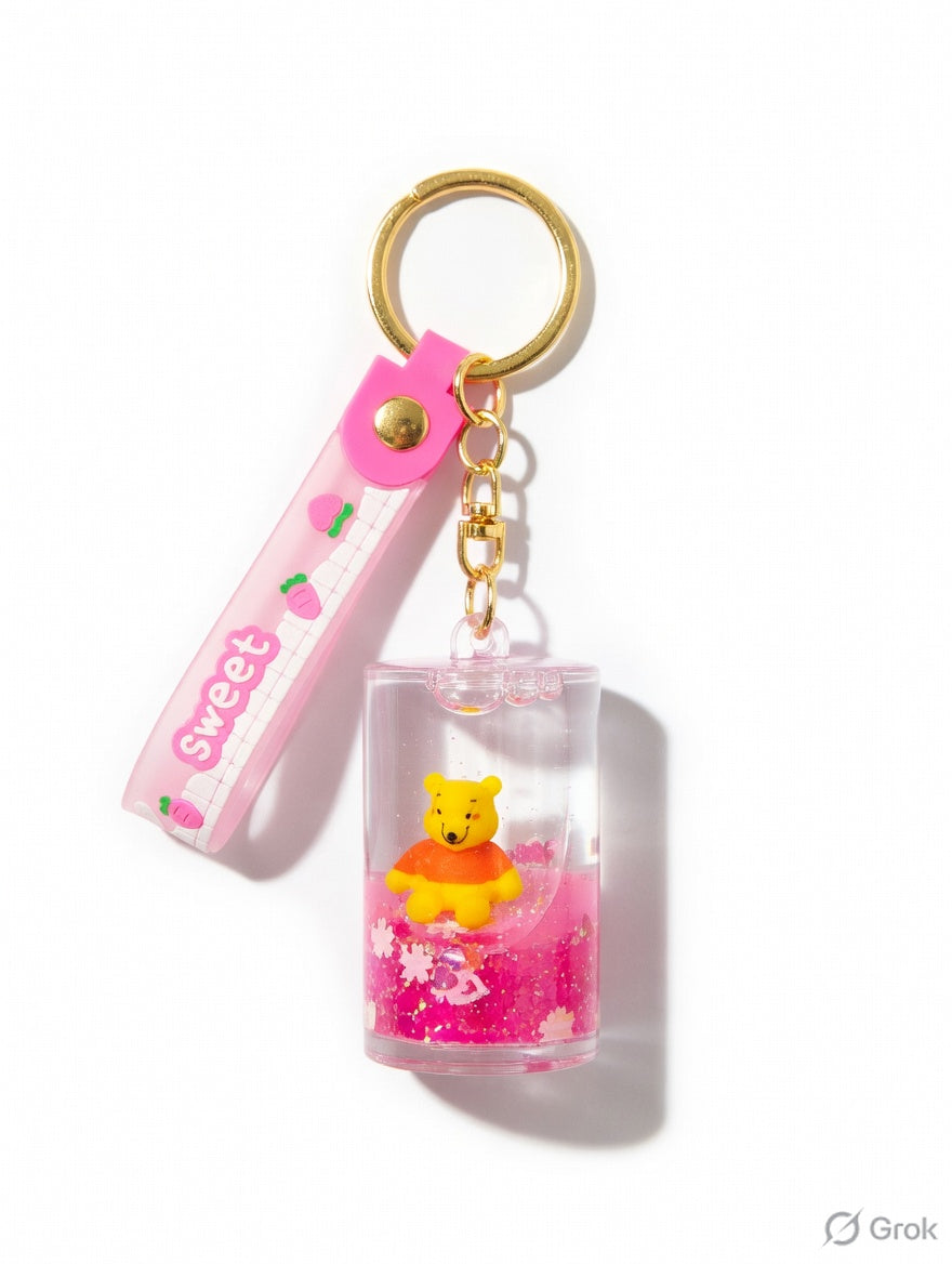 Pack of 3 bear in sipper water glitter keychain (eff price 62)