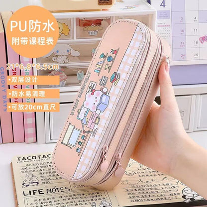 (Pack of 2) Welcome bunny pencil pouch double layer (net price 120)