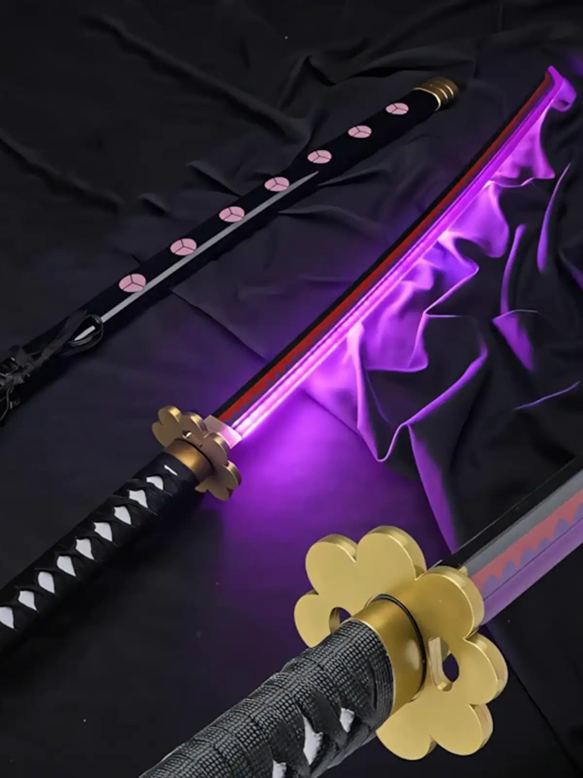 LED - Zoro Black 104 Cm Wooden Katana fully assembled