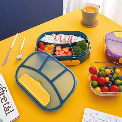Three compartment plastic lunch box