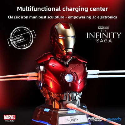 Iro-nman Charging Station Bust Mecha Mobile Phone Charger Model