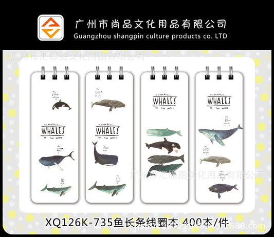 Set of 12 Long Whale Cover Diary (eff price 24)- 126K-735