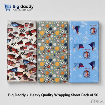 Mix Designs Cars / princess Wrapping sheet Pack of 50