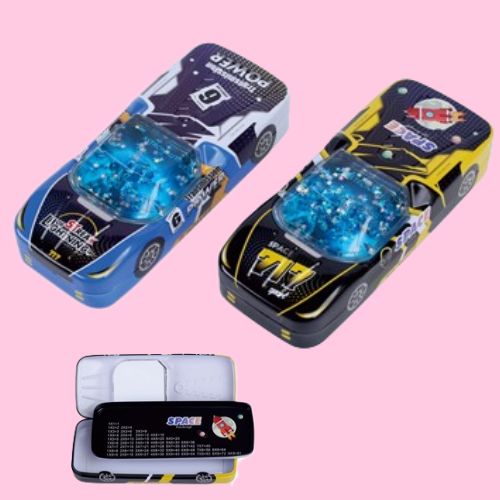 Glitter Car Pencil Box in Blister Packaging