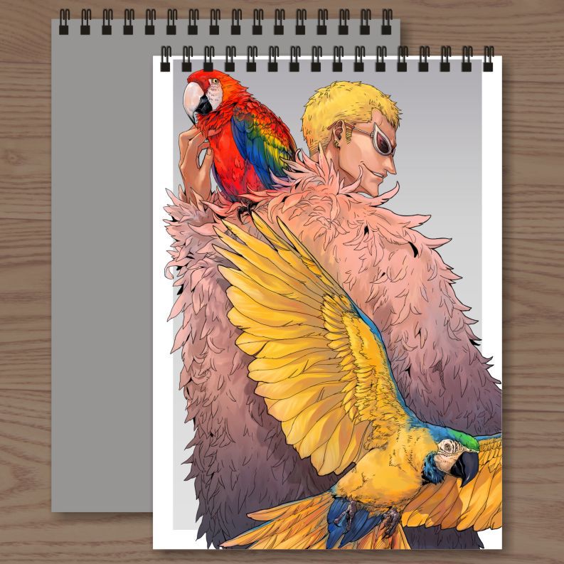 A4 Jumbo Sketch Book Plain pages  Donquixote Doflamingo One piece