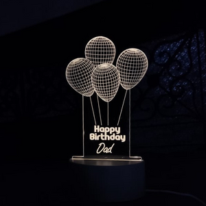 Happy Birthday Dad 3D LED Lamp with Creative Design